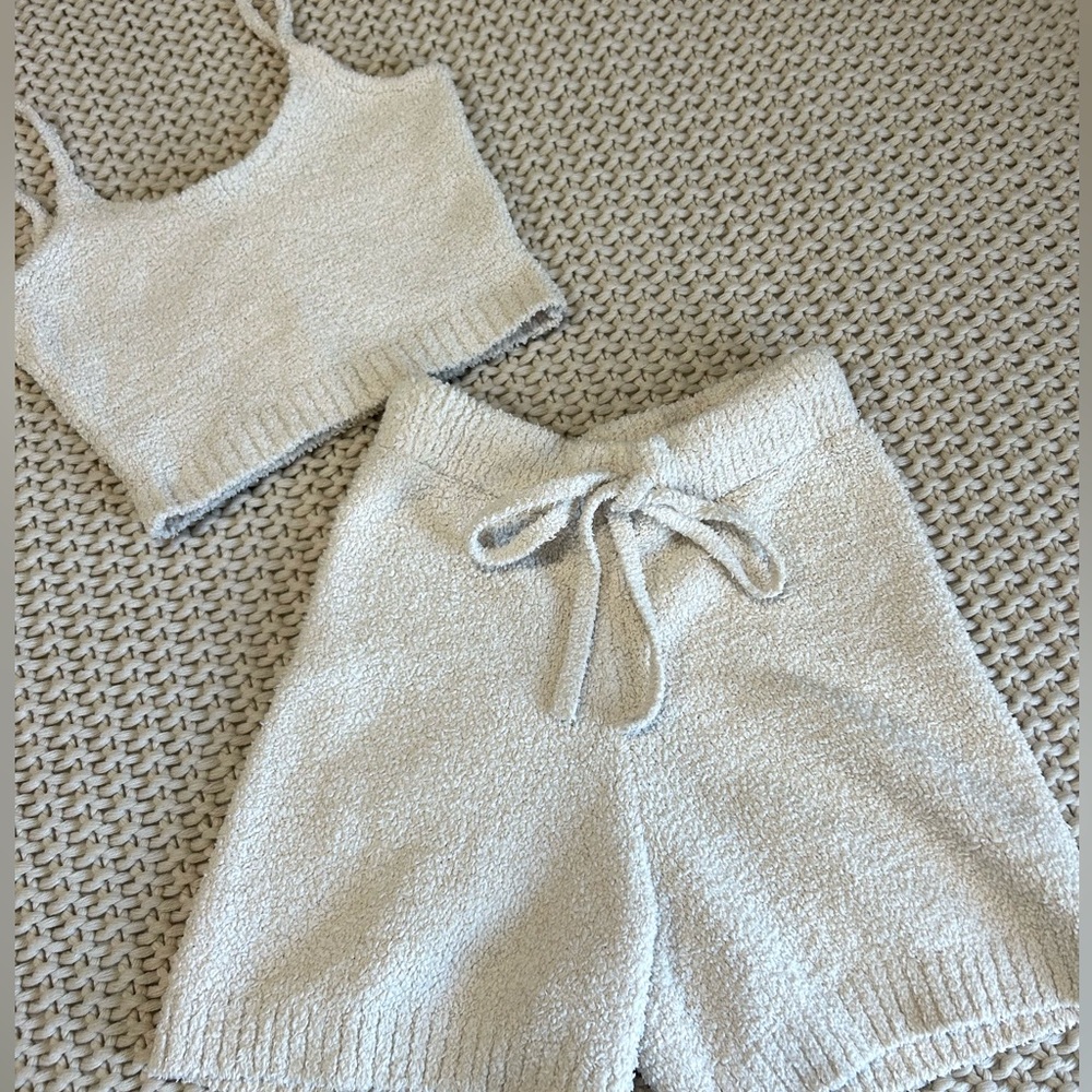 H&M fuzzy shorts and tank set